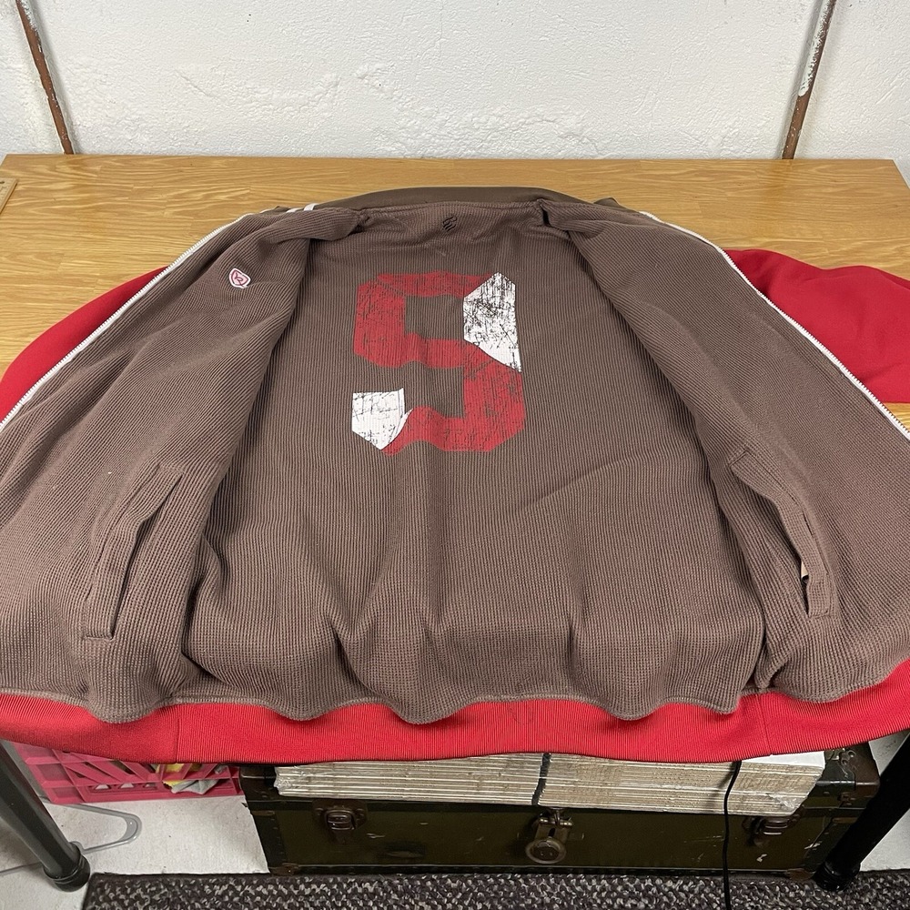Rocawear Reversible Track Jacket Mens Large Red Brown Colorblock Y2K Hip Hop L - Picture 16 of 16